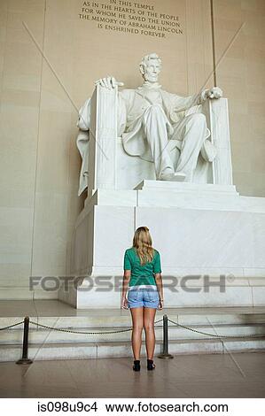 Girl looking at lincoln memorial View Large Photo Image Picture - Girl looking at lincoln memorial. Fotosearch