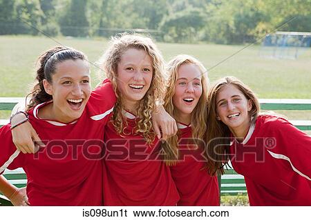 Girl soccer players View Large Photo Image Stock Photograph - Girl soccer players. Fotosearch
