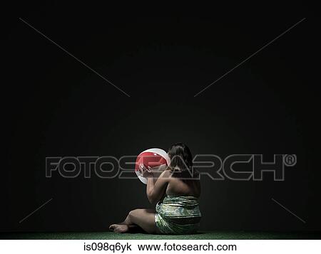Girl with beach ball View Large Photo Image Stock Image - Girl with beach ball. Fotosearch