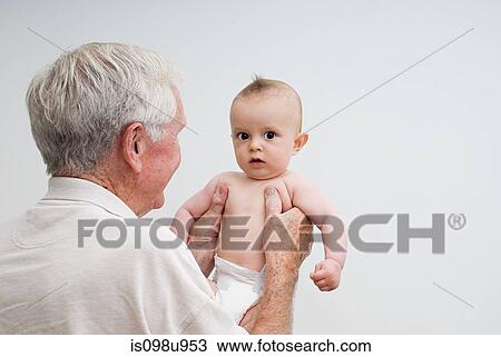 Grandfather with baby grandson View Large Photo Image Stock Image - Grandfather with baby grandson. Fotosearch