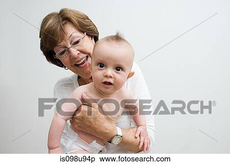 Stock Photography - Grandmother with grandson. Fotosearch