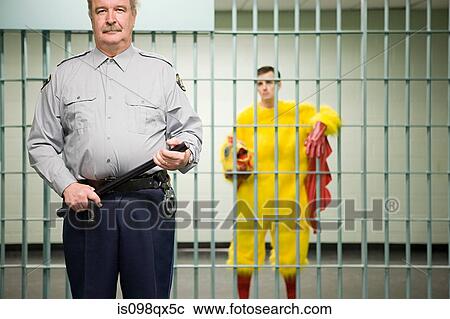 Guard and prisoner in chicken suit View Large Photo Image Stock Image - Guard and prisoner in chicken suit. Fotosearch