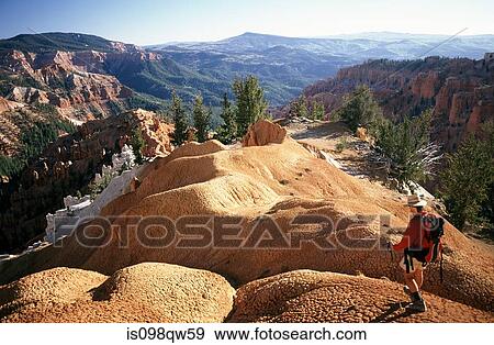 Hiker at cedar breaks national monument View Large Photo Image Stock Photo - Hiker at cedar breaks national monument. Fotosearch