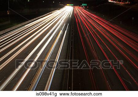 Stock Image - Interstate 405 at Sunset Bouledvard, Los Angeles County, California, USA. Fotosearch