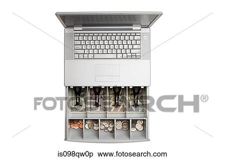 Laptop cash register View Large Photo Image Stock Photography - Laptop cash register. Fotosearch