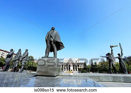 Stock Photography - Lenin statue novosibirsk. Fotosearch