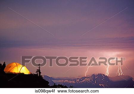 Lightning storm and tent at sloan peak View Large Photo Image Stock Image - Lightning storm and tent at sloan peak. Fotosearch
