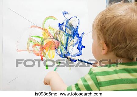 Little boy painting View Large Photo Image Picture - Little boy painting. Fotosearch