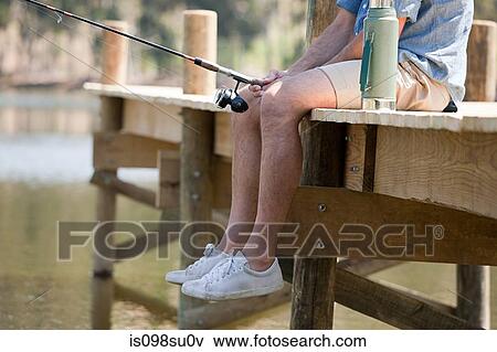 Man fishing alone View Large Photo Image Stock Photo - Man fishing alone. Fotosearch