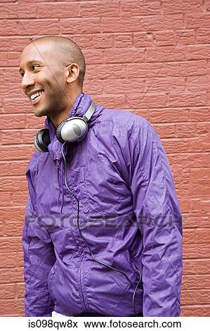 Man with headphones View Large Photo Image Stock Photo - Man with headphones. Fotosearch