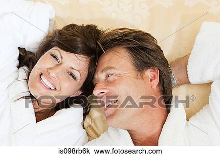 Mature couple in bathrobes View Large Photo Image Stock Image - Mature couple in bathrobes. Fotosearch