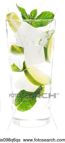 Mint and lime in a drink View Large Photo Image Stock Photograph - Mint and lime in a drink. Fotosearch