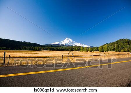 Stock Image - Mount hood from hood river valley. Fotosearch