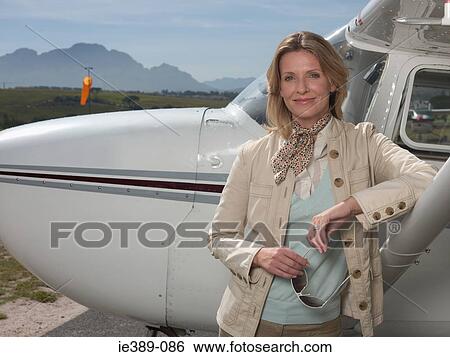 Pilot and private aeroplane View Large Photo Image Stock Photograph - Pilot and private aeroplane. Fotosearch