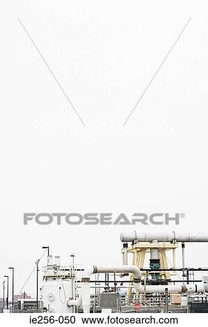Stock Image - Pipes on an industrial plant. Fotosearch