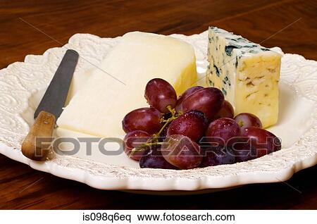 Plate of cheese and grapes View Large Photo Image Stock Photography - Plate of cheese and grapes. Fotosearch