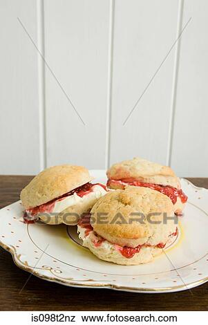 Plate of scones View Large Photo Image Stock Photo - Plate of scones. Fotosearch