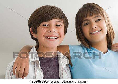Portrait of a brother and sister View Large Photo Image Stock Photo - Portrait of a brother and sister. Fotosearch
