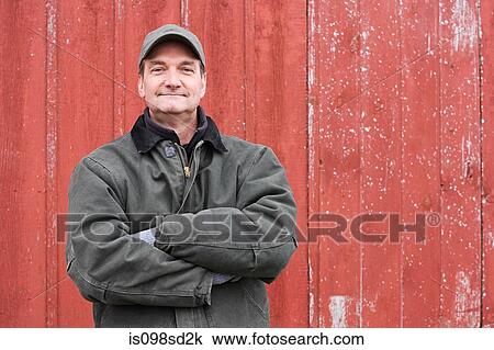 Stock Image - Portrait of a farmer. Fotosearch