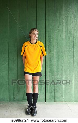Picture - Portrait of a girl soccer player. Fotosearch