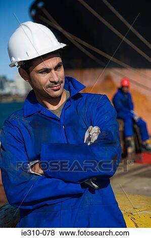 Portrait of a harbour worker View Large Photo Image Stock Photo - Portrait of a harbour worker. Fotosearch