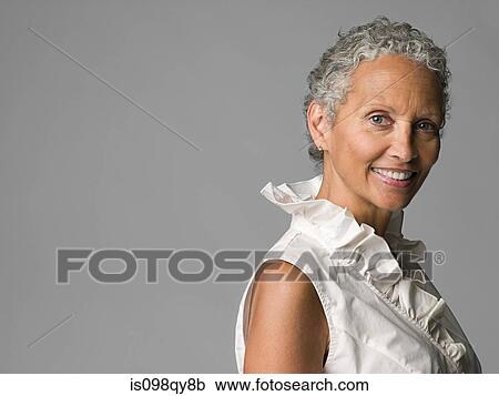 Stock Image - Portrait of a senior woman. Fotosearch