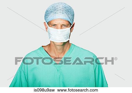 Stock Photo - Portrait of a surgeon in mask. Fotosearch