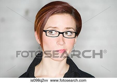 Stock Photo - Portrait of a worried woman. Fotosearch