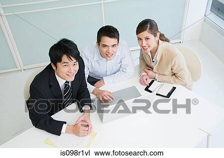 Stock Image - Portrait of businesspeople. Fotosearch