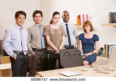 Portrait of five office colleagues View Large Photo Image Stock Photo - Portrait of five office colleagues. Fotosearch
