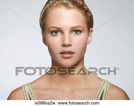 Portrait of young blonde woman View Large Photo Image Stock Photo - Portrait of young blonde woman. Fotosearch