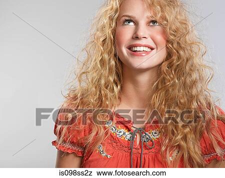 Portrait of young blonde woman View Large Photo Image Stock Photo - Portrait of young blonde woman. Fotosearch