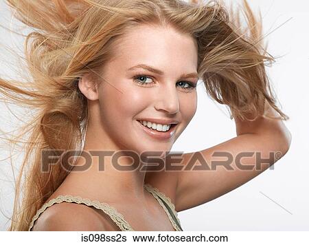 Portrait of young blonde woman View Large Photo Image Stock Photograph - Portrait of young blonde woman. Fotosearch