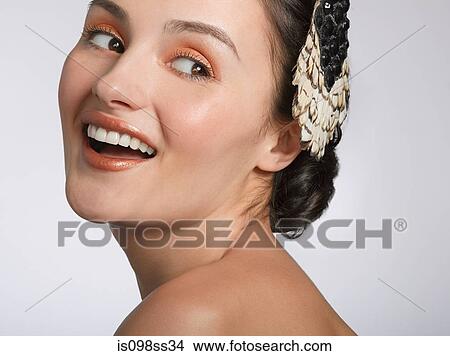 Portrait of young brunette woman View Large Photo Image Picture - Portrait of young brunette woman. Fotosearch