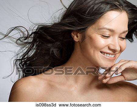 Portrait of young brunette woman View Large Photo Image Stock Image - Portrait of young brunette woman. Fotosearch