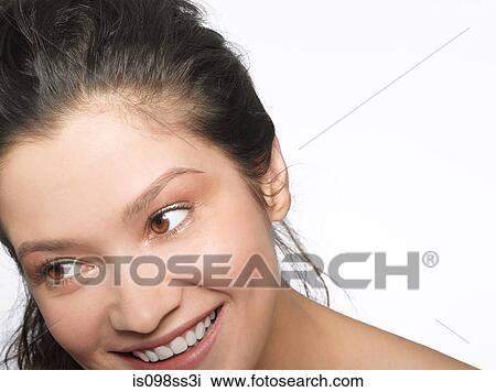 Portrait of young brunette woman View Large Photo Image Stock Image - Portrait of young brunette woman. Fotosearch