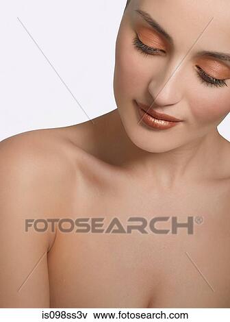Portrait of young brunette woman View Large Photo Image Stock Photo - Portrait of young brunette woman. Fotosearch