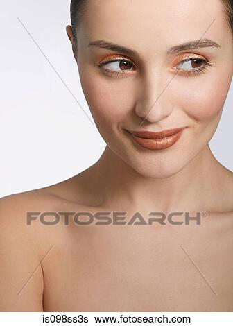 Portrait of young brunette woman View Large Photo Image Stock Photograph - Portrait of young brunette woman. Fotosearch