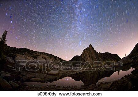 Prusik peak gnome tarn and stars in sky View Large Photo Image Stock Photo - Prusik peak gnome tarn and stars in sky. Fotosearch