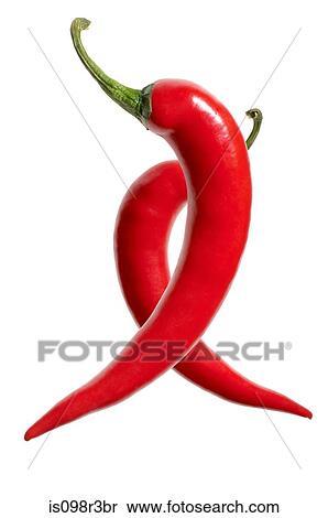 Stock Photography - Red chilies on white background. Fotosearch