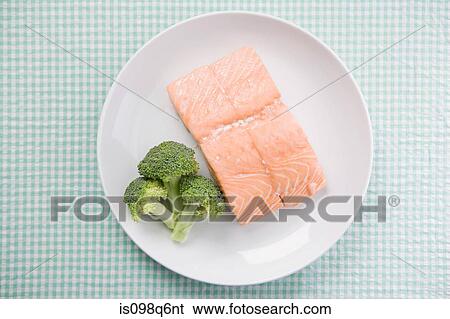 Stock Photograph - Salmon and broccoli. Fotosearch