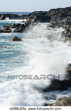 Sea and black lava rocks, Los Hervideros, Lanzarote View Large Photo Image Stock Image - Sea and black lava rocks, Los Hervideros, Lanzarote. Fotosearch