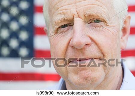Senior man and and american flag View Large Photo Image Stock Image - Senior man and and american flag. Fotosearch
