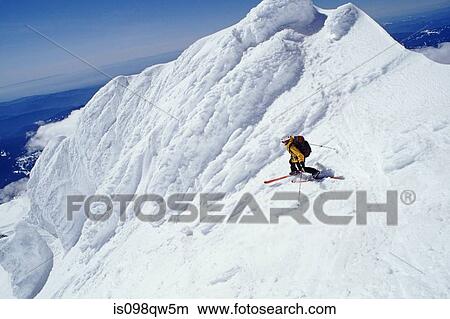 Skier on mount hood View Large Photo Image Picture - Skier on mount hood. Fotosearch