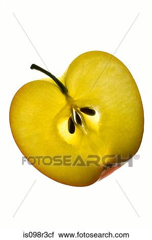 Stock Image - Slice of apple on white background. Fotosearch