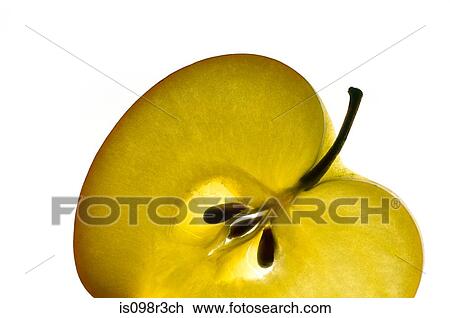 Stock Image - Slice of apple on white background. Fotosearch