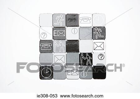 Stock Image - Squares with illustrations on them. Fotosearch