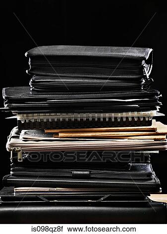 Stack of binders and files View Large Photo Image Stock Image - Stack of binders and files. Fotosearch
