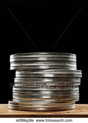 Stock Image - Stacked film canisters. Fotosearch