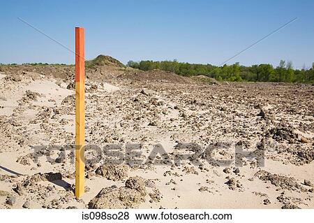 Stake on construction site View Large Photo Image Stock Photo - Stake on construction site. Fotosearch